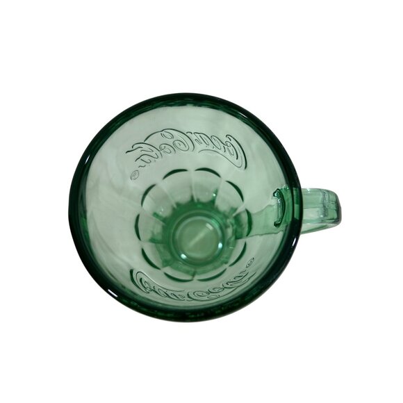 Libbey COKE Float Glass Coca Cola USA 14oz Logo 6.25” Vtg Green Glazed Handled - Picture 12 of 13